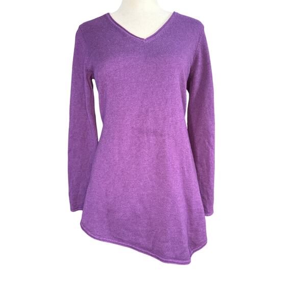 Eileen Fisher Royal Purple Merino Wool V-Neck Sweater Women’s Size XS - Picture 1 of 8